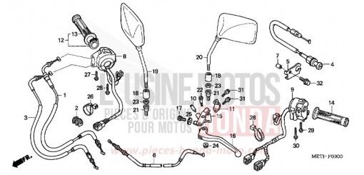 LEVIER DE GUIDON/COMMUTATEUR/CABLE CBF500A6 de 2006